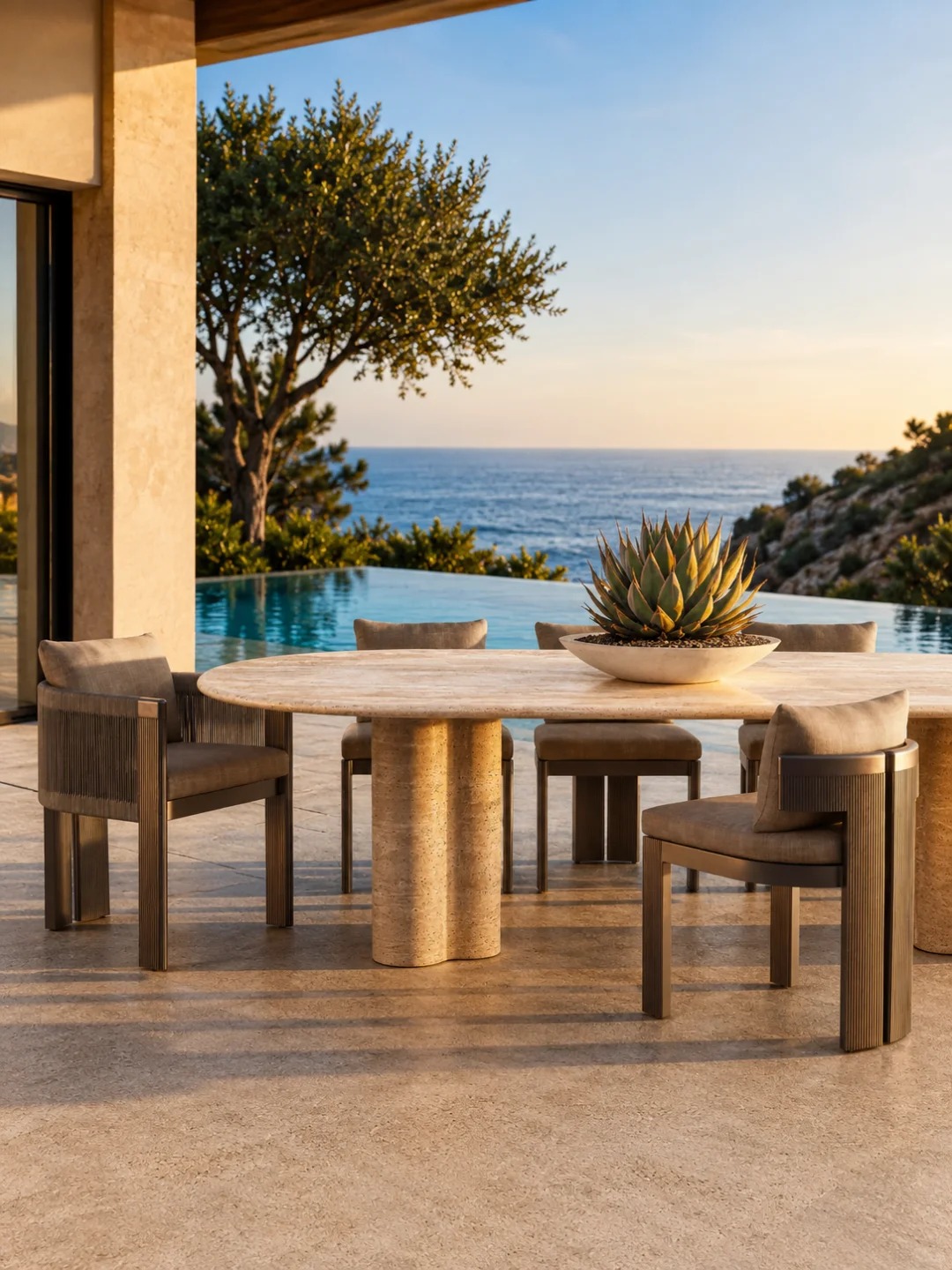 Mediterranean style outdoor setting