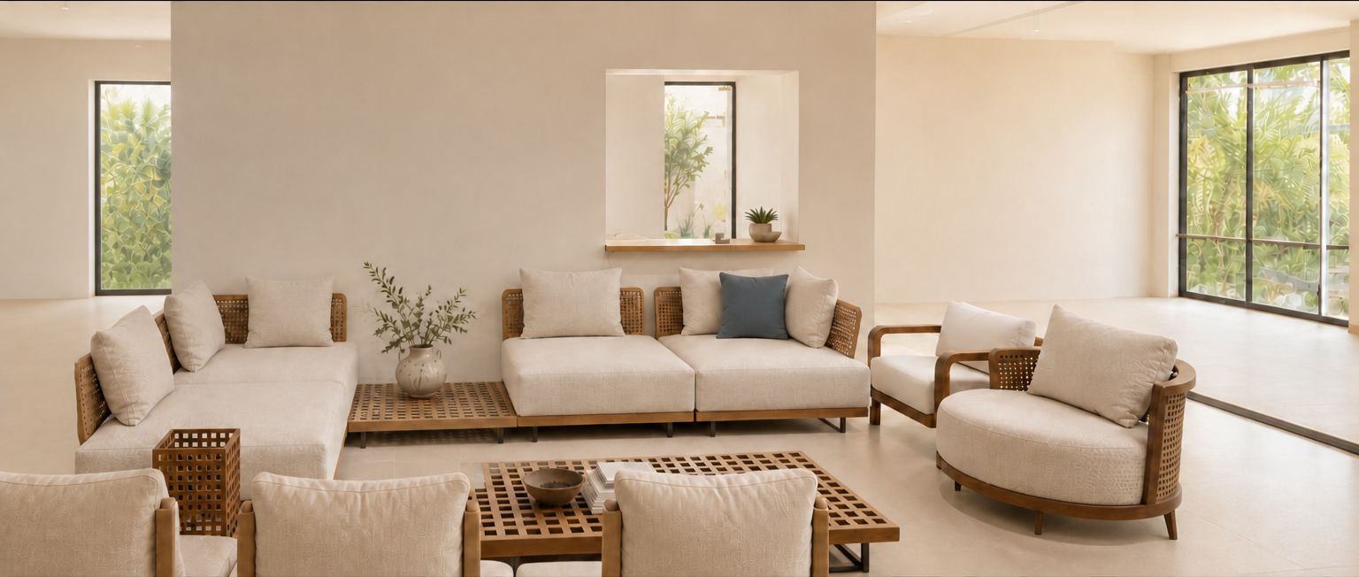 Complete outdoor living room setting from the Figma homepage