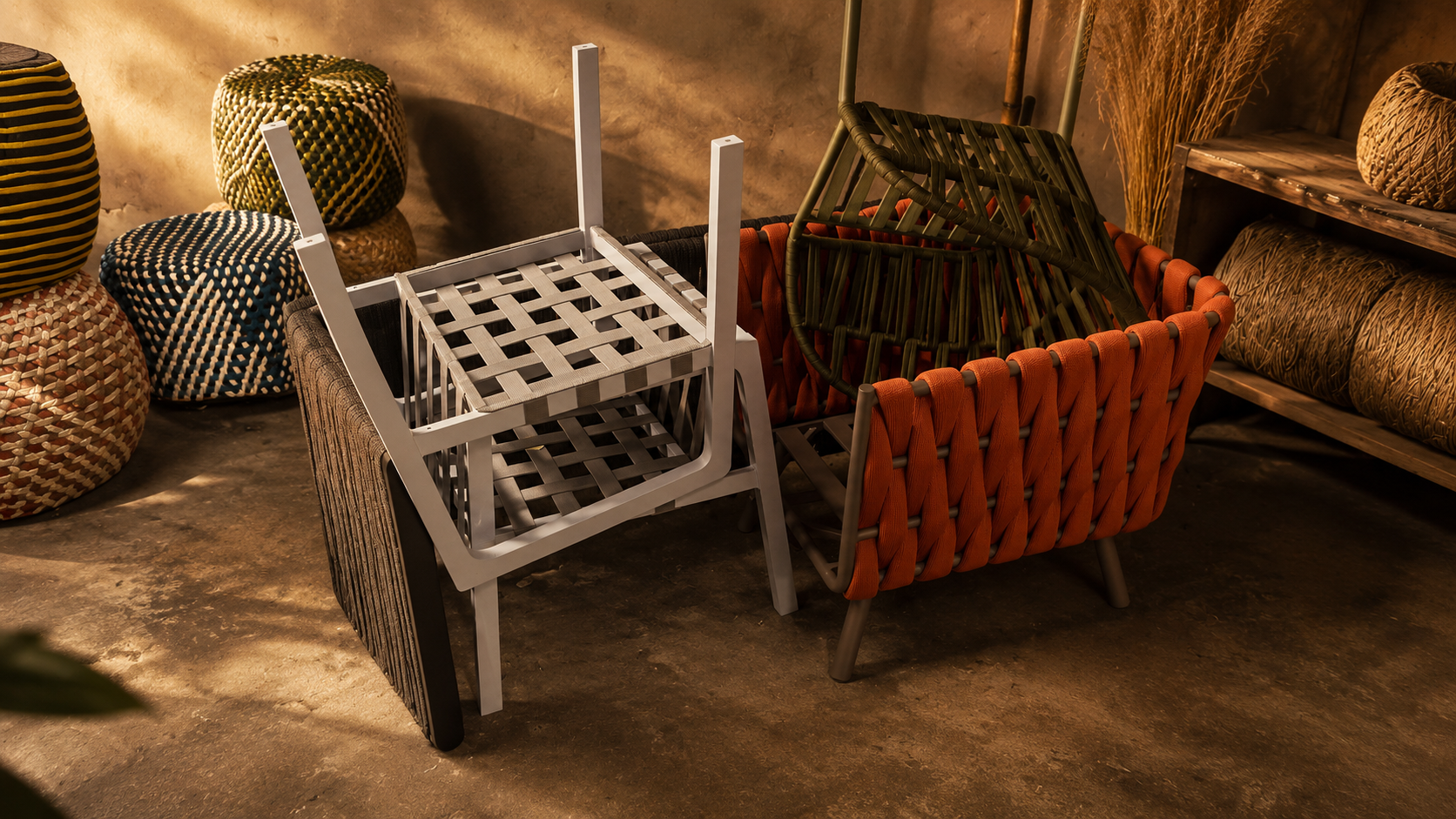 Powder-coated aluminum frame detail