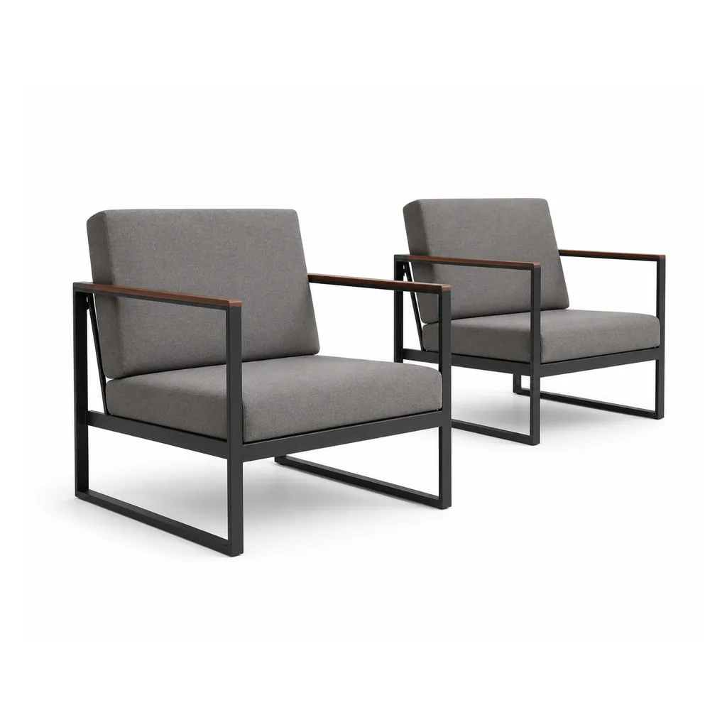 Outdoor Lounge Chair Set — Gray 01