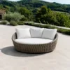 Outdoor Daybed — Brown 01, shown in a styled outdoor setting