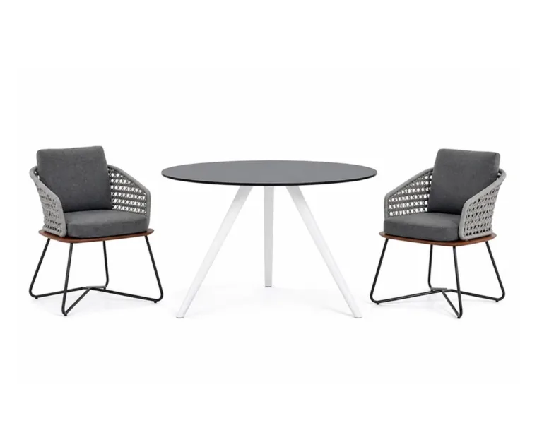 Outdoor Dining Set — Gray 01, front three-quarter product view
