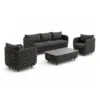 Outdoor Conversation Set — Black 02, front three-quarter product view