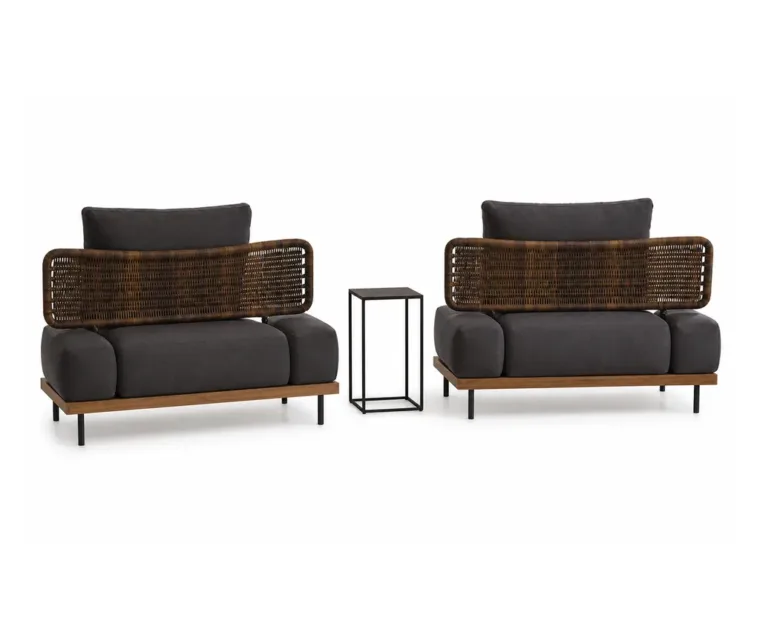 Outdoor Conversation Set — Black 03, front three-quarter product view