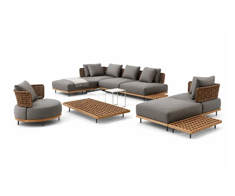 Outdoor Sectional Set — Gray 01, front three-quarter product view
