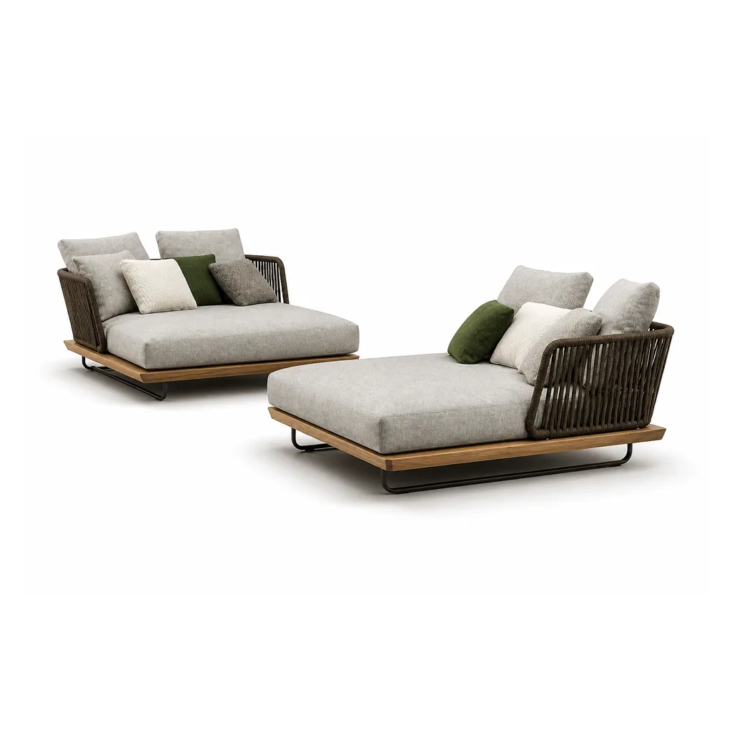 Outdoor Sectional Set — Gray 02, front three-quarter product view