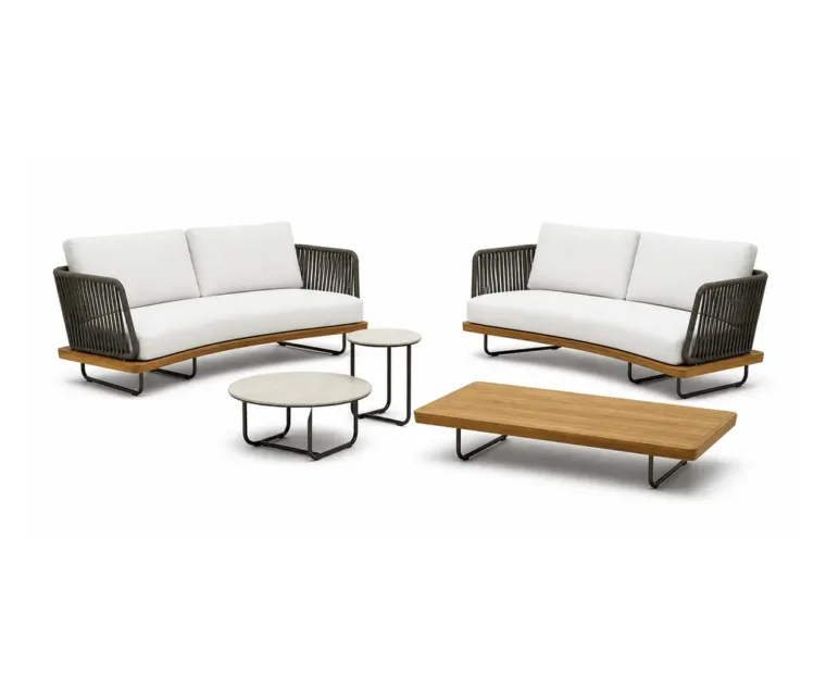 Outdoor Conversation Set — Gray 01, front three-quarter product view