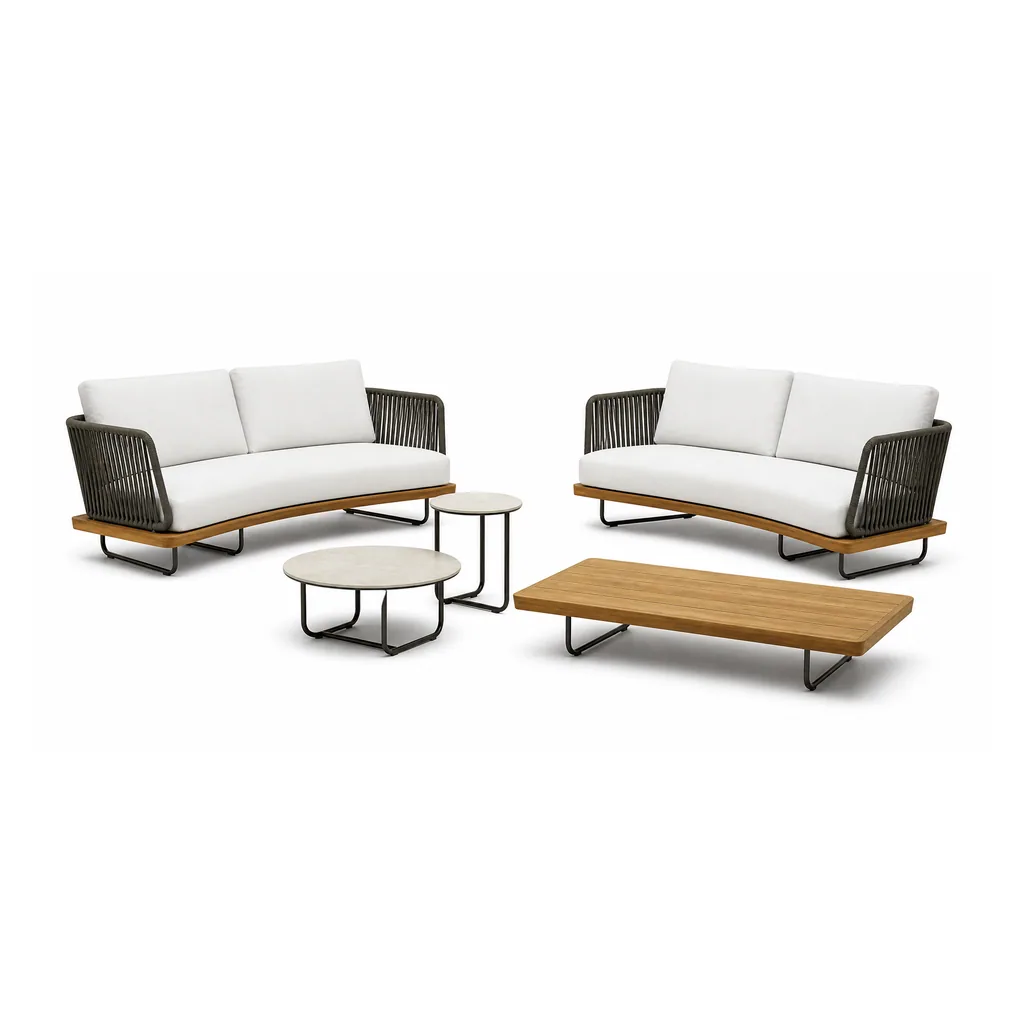 Outdoor Conversation Set — Gray 01, front three-quarter product view