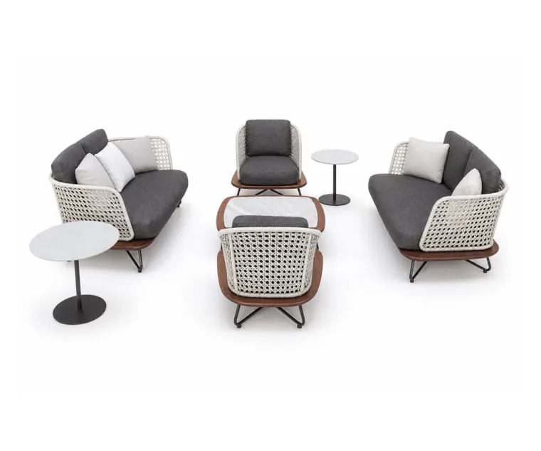 Outdoor Conversation Set — Gray 02, front three-quarter product view