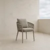 Outdoor Lounge Chair — Beige 02, shown in a styled outdoor setting