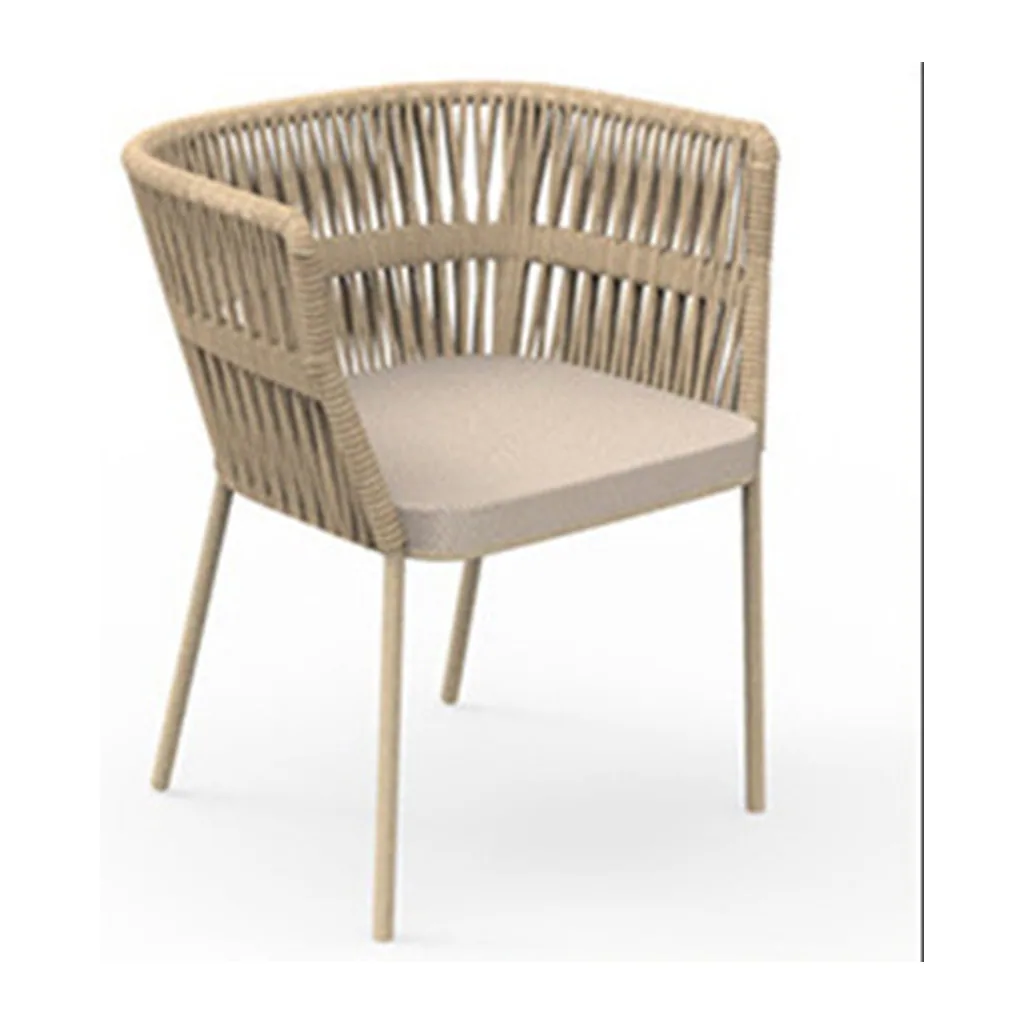 Outdoor Lounge Chair — Beige 03, front three-quarter product view