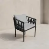 Outdoor Lounge Chair — Gray 02, shown in a styled outdoor setting