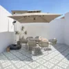 Outdoor Dining Set — Beige 01, shown in a styled outdoor setting
