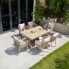 Outdoor Dining Set — Beige 02, shown in a styled outdoor setting