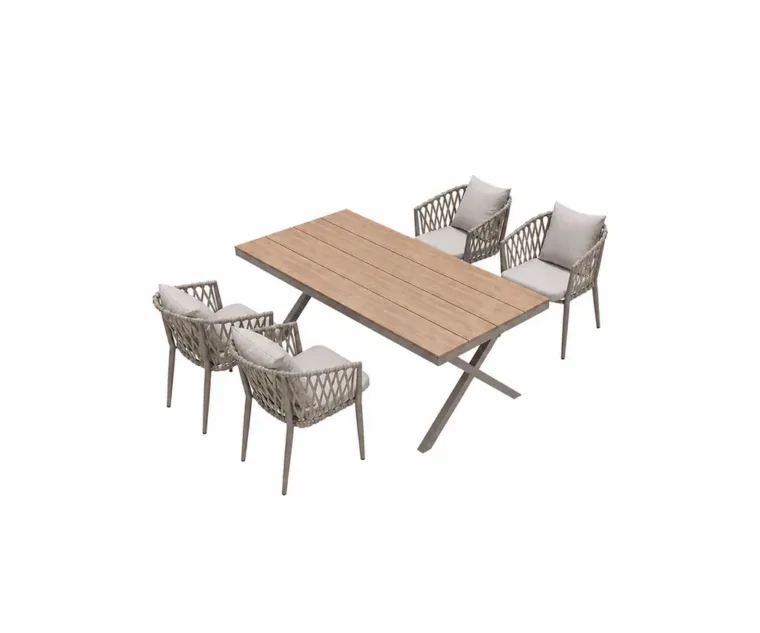 Outdoor Dining Set — Multi-color 02, front three-quarter product view