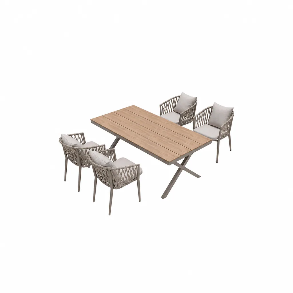 Outdoor Dining Set — Multi-color 02, front three-quarter product view