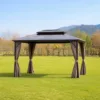 Outdoor Gazebo — Black 01, shown in a styled outdoor setting