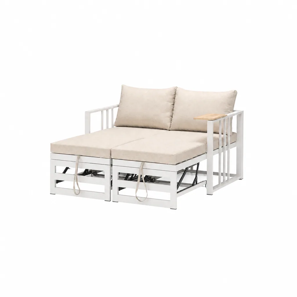 Chaise Lounge — Beige 01, front three-quarter product view