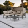 Chaise Lounge — Beige 02, shown in a styled outdoor setting