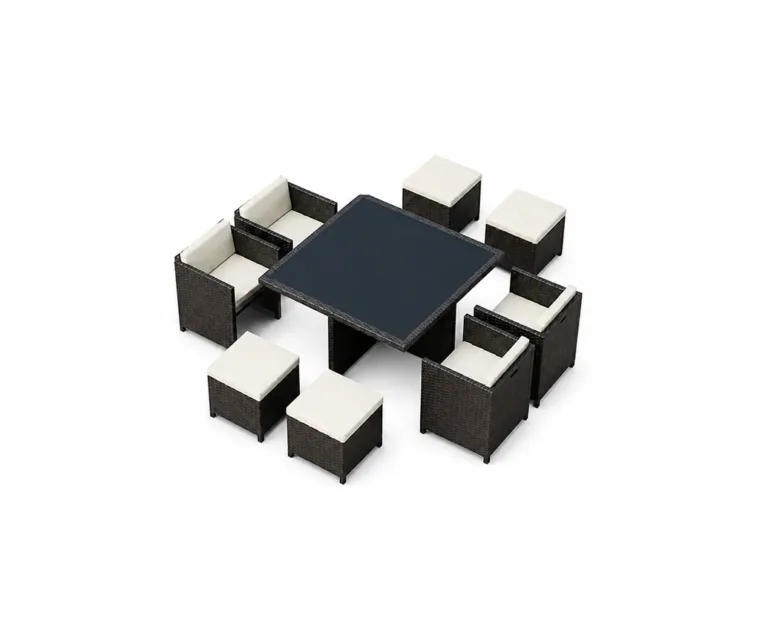Outdoor Conversation Set — Black 04, front three-quarter product view