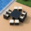 Outdoor Conversation Set — Black 04, shown in a styled outdoor setting