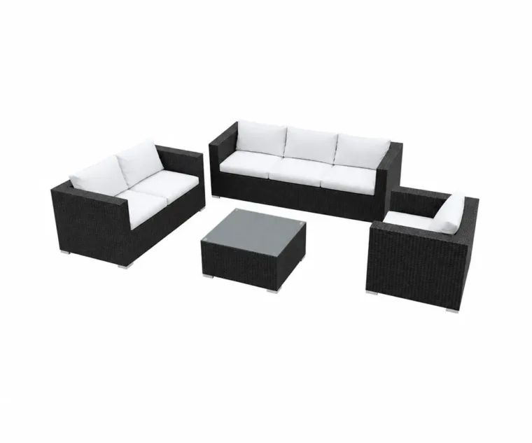 Outdoor Conversation Set — Black 05, front three-quarter product view
