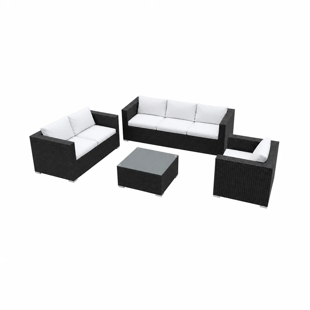 Outdoor Conversation Set — Black 05, front three-quarter product view