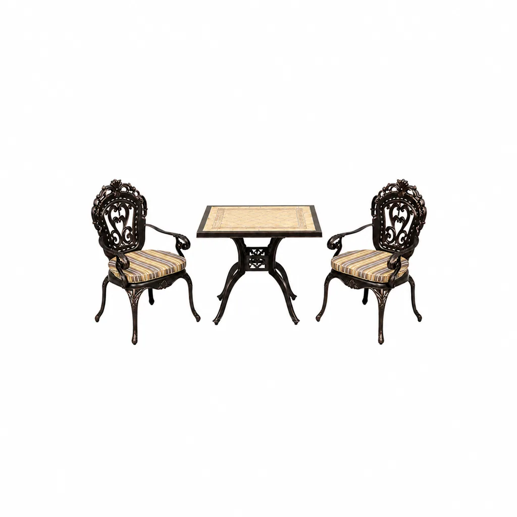 Outdoor Conversation Set — Black 06, front three-quarter product view