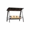 Porch Swing with Canopy — Black 01, front three-quarter product view