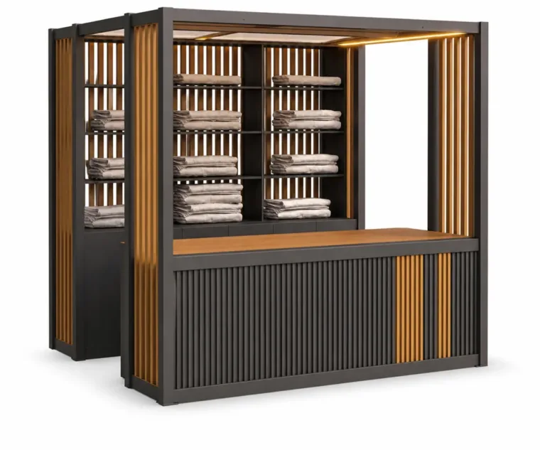 Outdoor Bar Cabana — Black 01, front three-quarter product view