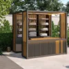 Outdoor Bar Cabana — Black 01, shown in a styled outdoor setting