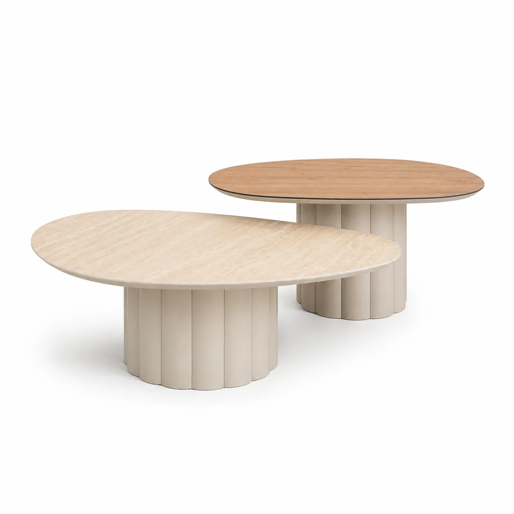 Outdoor Coffee Table — Beige 01, front three-quarter product view
