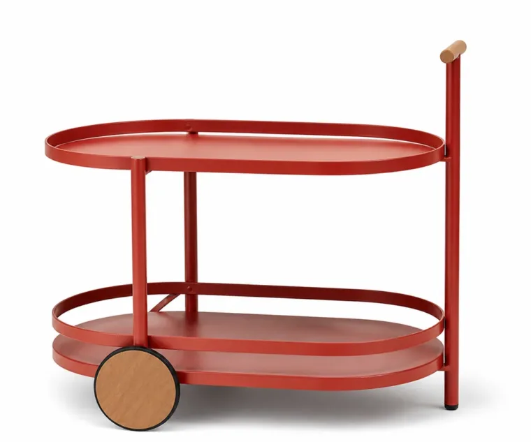 Outdoor Kitchen Cabinet — Red 01, front three-quarter product view