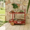 Outdoor Kitchen Cabinet — Red 01, shown in a styled outdoor setting
