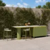 Outdoor Kitchen Island — Green 01, shown in a styled outdoor setting