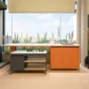 Outdoor Kitchen Island — Natural 01, shown in a styled outdoor setting