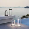 Outdoor Portable Lamp — Black 01, shown in a styled outdoor setting