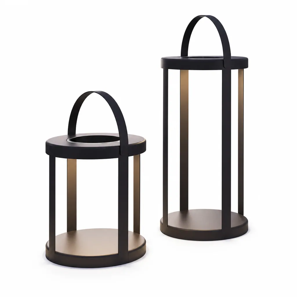 Outdoor Portable Lamp — Black 02, front three-quarter product view