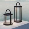 Outdoor Portable Lamp — Black 02, shown in a styled outdoor setting