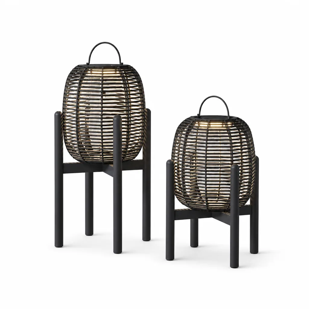 Outdoor Portable Lamp — Black 04, front three-quarter product view