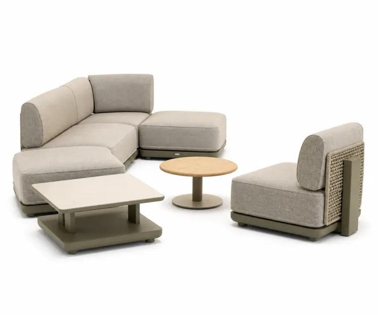 Outdoor Modular Sofa Set — Beige 02, front three-quarter product view