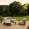 Outdoor Modular Sofa Set — Beige 02, shown in a styled outdoor setting