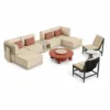 Outdoor Modular Sofa Set — Beige 04, front three-quarter product view