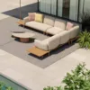 Outdoor Modular Sofa Set — Beige 05, shown in a styled outdoor setting