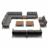 Outdoor Modular Sofa Set — Black 01, front three-quarter product view