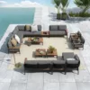 Outdoor Modular Sofa Set — Black 01, shown in a styled outdoor setting