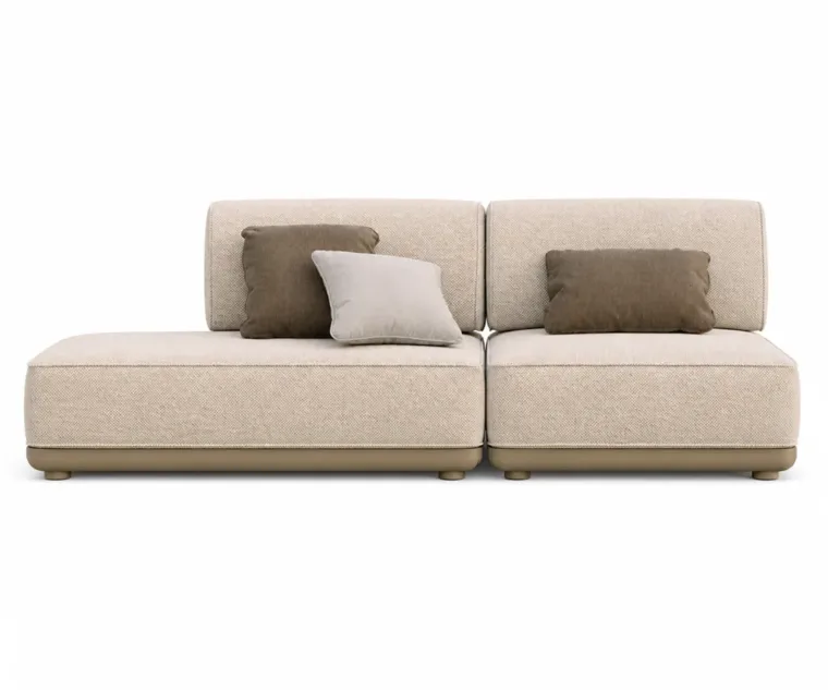 Outdoor Modular Sofa Set — Beige 06, front three-quarter product view