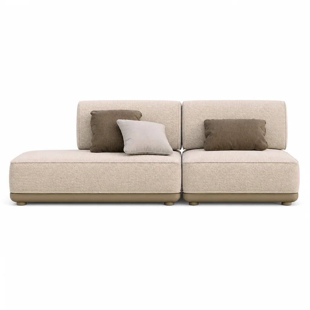 Outdoor Modular Sofa Set — Beige 06, front three-quarter product view