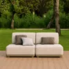 Outdoor Modular Sofa Set — Beige 06, shown in a styled outdoor setting