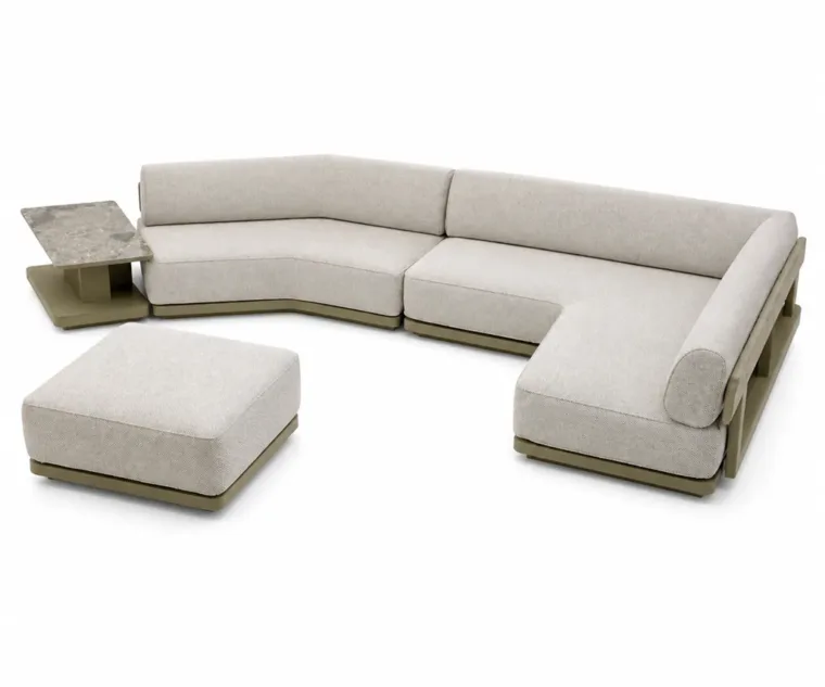 Outdoor Modular Sofa Set — Gray 03, front three-quarter product view